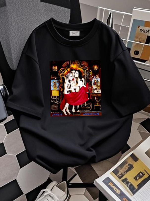 Janes Addiction Ritual Drawing T Shirt Versatile Unisex Soft Fashion Stretched Graphic Designer Clothes Comfortable Breathable_viptrois.com