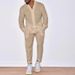 Men's Clothing Sports Suit Men's Linen Autumn Casual Suit Long-sleeved Fashion Workwear Trousers Foreign Trade Two-piece Set_viptrois.com