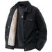 Fleece Thickened Jacket, Retro Trend Casual Versatile Lapel Simple Tooling Top_viptrois.com