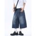 Men's American Retro Washed Denim Shorts Casual Loose Fit Five Point Streetwear Pants_viptrois.com