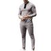 Men's Clothing Men's Waffle-Knit Zip-Up Hoodie & Jogger Set - Casual Two-Piece Outfit Fashion Trends Hot-selling_viptrois.com