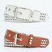 New Punk Men's Metal Pyramid, Square Beads, Rivet Decoration, Chicken Eye Buckle, Hollow Belt, Female_viptrois.com