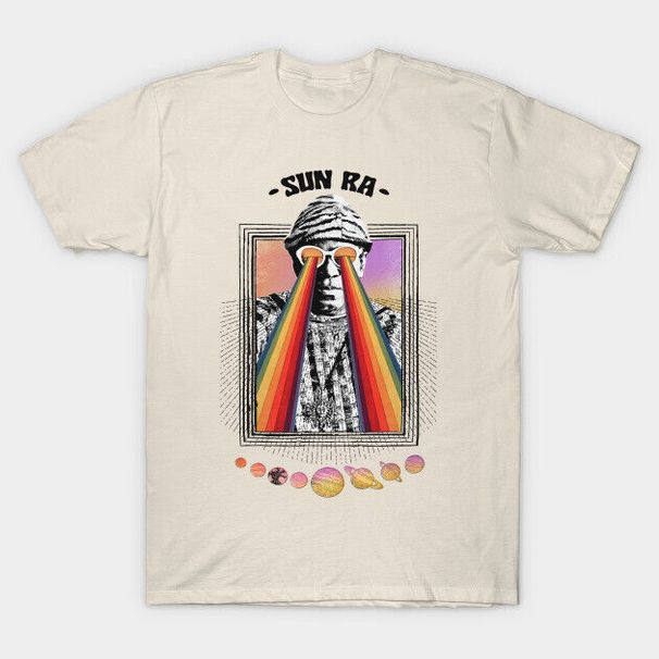 SUN RA ---- Original Psychedelic Design T-Shirt Mens Womens Tees Top Tops Tees Men's Women's Short Sleeve All Sizes_viptrois.com