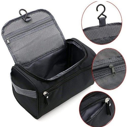 Large Capacity Toiletries Storage Bag Lazy Makeup Bag Multi Function Hook Storage Waterproof Zipper_viptrois.com