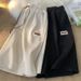 Men's Clothing 2024 Summer new style ice casual shorts for boys loose versatile drape trendy embroidered logo straight five-point pants_viptrois.com