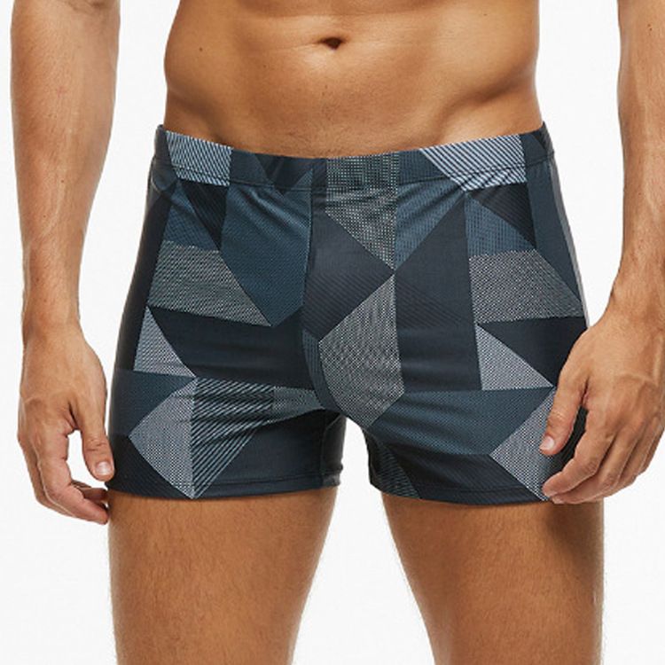 Men's Clothing trade men's swimming trunks new sexy plaid round boxer swimming trunks for bathing in hot springs and beaches plus size sports_viptrois.com