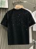 European Fashion Trendy Brand Light Luxury Men's Short Internet Celebrity Niche Hot Diamond High-end Round Neck Half_viptrois.com