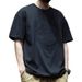 Men's Clothing Black Heavy Short Sleeved T Shirt Men's Summer Printed Three Dimensional Loose Round Neck Top_viptrois.com