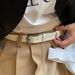 Instagram's same hollow white is fashionable, personalized, simple, versatile. Needle buckle belt, skirt and pants_viptrois.com