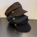 Women's Hats Fever Same Style British Retro Gold Button Wool Newsboy Cap Female Autumn And Winter New Octagonal Painter Hat_viptrois.com