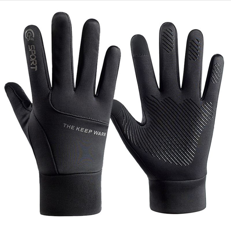 Men's Gloves Winter Warm Gloves Men's Outdoor Cycling Plus Velvet Thick Windproof Waterproof Sports Skiing Touch Screen Gloves_viptrois.com