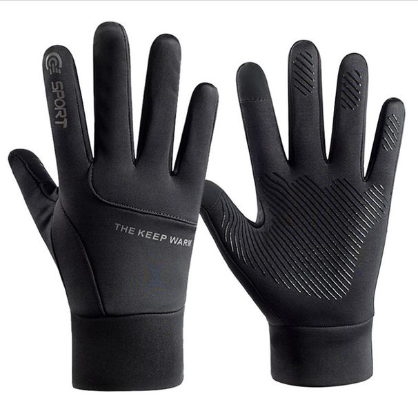 Men's Gloves Winter Warm Gloves Men's Outdoor Cycling Plus Velvet Thick Windproof Waterproof Sports Skiing Touch Screen Gloves_viptrois.com