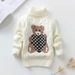 "Soft & Cozy Kids' High Neck Knit Sweater With Cute Bear Design - Unisex Pullover For Boys & Girls (3-8 Years, 100-140cm) - Winter & Spring Essential_viptrois.com