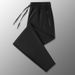 Men's Clothing Ice Silk Casual Loose Large Size Quick Drying Elastic Breathable Pants Straight Leg Closed Live Broadcast Supply_viptrois.com