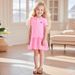 Mother & Kids Little European And American Heat Transfer Children's Skirt Summer Girls Short Sleeved Dress Pure Cotton Children's Princess Skirt_viptrois.com