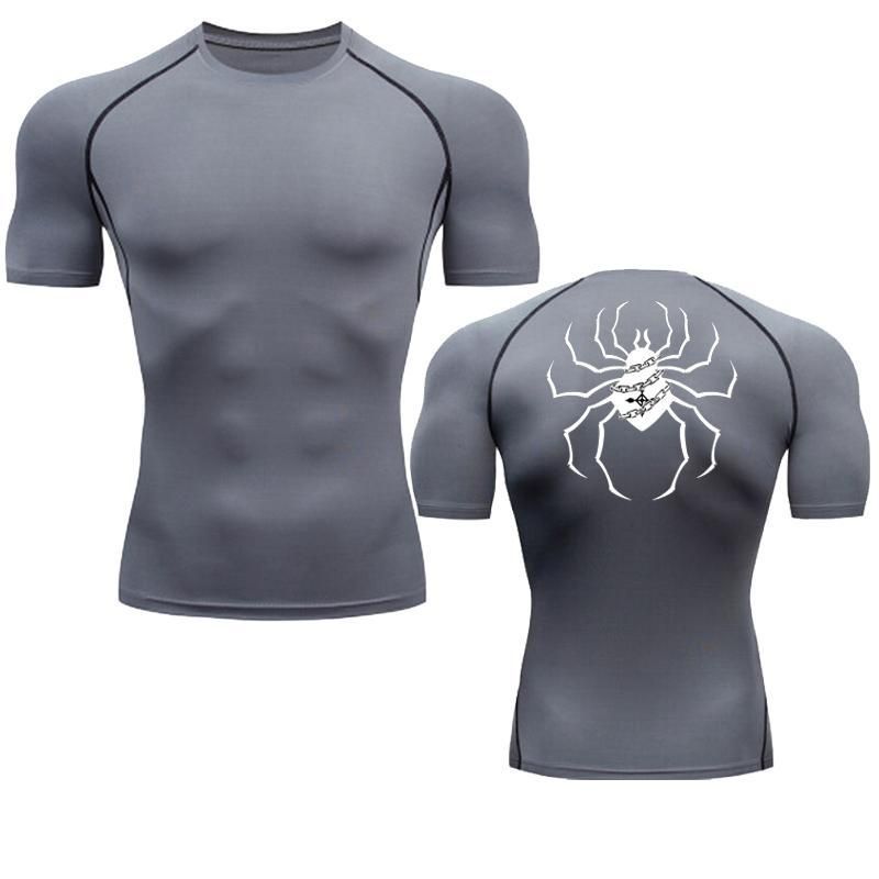 Men's Clothing Quick Drying Long Sleeve T-Shirt Printed Fitness Running Top Elastic Casual Sports Fitted Cycling_viptrois.com