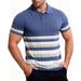 Men's Slim-Fit Short-Sleeve Polo Shirt – Cooling & Quick-Dry Business Casual Top (Breathable, Moisture-Wicking, Striped Design)_viptrois.com