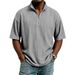 Men's Corduroy Half-Zip Shirt – Stylish Short-Sleeve, Relaxed Fit, Trendy Casual & Smart Look_viptrois.com