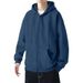 Men's Heavyweight Hooded Zip-Up Sweatshirt – Vintage American Style Pullover Jacket With Kangaroo Pocket, Oversized Fit For Casual Streetwear_viptrois.com