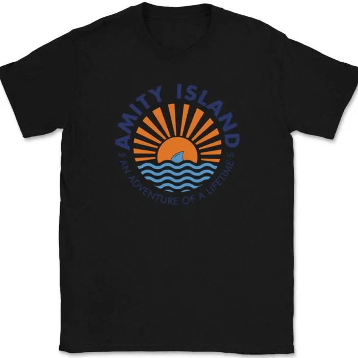 Amity Island Adventure Of A Life Time T-Shirt Mens Womens Tees Top Tee Funny Shark Movie Gift_viptrois.com