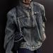Ins American Design, Niche And Cool Motorcycle Suit, Denim Jacket, Men's Autumn Loose Couple Outfit Jacket_viptrois.com