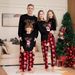 Christmas Fawn Snowflake plaid family Christmas print home suit set_viptrois.com