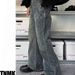 2024 Slim Fit Independent American Style Paris Washed Firecracker Festival Bootcut Micro Flared Jeans Long Pants_viptrois.com