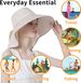 Ruqizhi Sun Hats For Women With Neck Flap Ponytail Hole Women Sun Hats Rollable UV Protection Fishing Hats Wide Brim UPF 50+_viptrois.com