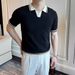 Summer New Color Matching Striped Sweater T Shirt Men's Korean Style Trendy Slim Fit Versatile Casual Round Neck Short Sleeve Trend_viptrois.com