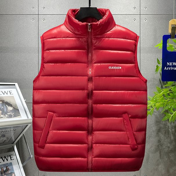 Men's Clothing Vest Stand Collar Cotton Jacket Vest Jacket Down Cotton Vest Waistcoat_viptrois.com