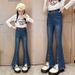 CS 04 Pearl Slit Flared Pants New Children's Miscellaneous European And American Jeans_viptrois.com