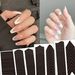 Hislaves 5Pcs Nail Decals Self Adhesive Removable Decorate Nails Smooth French Nail Art Strips Lines Guide Sticker Decal Nail Supplies_viptrois.com