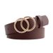 European and American Creative Women's Double Round Buckle Vintage Decorative Belt All-match Fashion Jeans Casual Pants Belt for Women_viptrois.com
