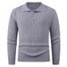 Men's Solid Color Knit Sweater - Relaxed Fit Crewneck Pullover For Casual Wear (Light Gray, Dark Gray, Black, Army Green, Navy, Coffee)_viptrois.com