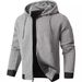 Men's Lightweight Waffle-Knit Zip Hoodie – Full-Zip Pullover With Stand Collar (M-4XL, 5 Colors)_viptrois.com