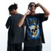 Spring And Autumn New American Skull Head Trendy High Street Hip-Hop Loose T-Shirt For Men_viptrois.com