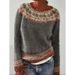 3D Print Round Neck Sweatshirt – Geometric Pattern Pullover For Women | Trendy Casual Wear_viptrois.com