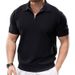 Men's Retro Knitted Polo Shirt - Slim Fit Short Sleeve Lapel Top For Summer_viptrois.com
