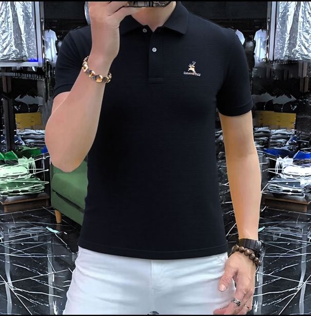 Men's Pique Polo Shirt With Embroidered Logo | Classic Cotton Comfort | Versatile Casual & Smart Casual Top_viptrois.com
