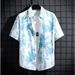 Men's Clothing Loose Short Sleeved Floral Shirt Beach Shirt Handsome Tops Men's Clothing_viptrois.com