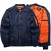 Men's Big & Tall MA-1 Bomber Jacket - Waterproof Windproof Winter Coat With Stand Collar, Loose Fit For Casual & Outdoor_viptrois.com