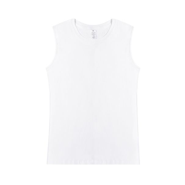 Men's Clothing Heavyweight Pure Cotton Crew Neck Sleeveless T Shirt Vest Men's Solid Color Loose Fit Fitness Sports Base Shirt_viptrois.com
