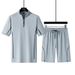 Men's Summer Casual Short Sleeve T-Shirt & Shorts Set - Breathable Loose Fit Running Outfit (Black, Gray) - Sizes M-5XL_viptrois.com