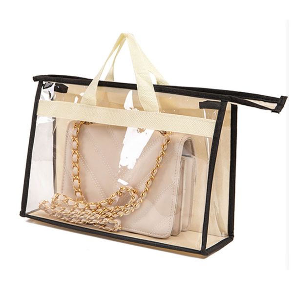 Bag Dustproof Hanging Bag Transparent Moisture Proof Breathable Handbag Leather Bag Protective Cover PVC Storage Hanging Bag Storage Artifact_viptrois.com