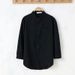 Men's Clothing Breathable Summer Three Quarter Sleeve Linen Shirt Casual Mid Sleeve Linen White Shirt Loose Large Size Thin Top_viptrois.com