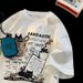 Neue Männer Frauen T Shirt Pullover Oversize Koreanische Version Cartoon Katze Gruppe Gedruckt T-Shirt Casual Kurzarm Paare T-Shirt_viptrois.com