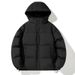 Unisex Winter Puffer Jacket – 90% White Duck Down, Detachable Hood, 3 Colors (Black/Cream/Lavender)_viptrois.com
