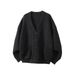 Autumn And Winter Men's New Lazy Style V Neck Knitted Sweater Couple Loose Versatile Cardigan Large Size Jacket_viptrois.com