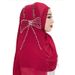 Women's Hijab Bow Beaded Ornament Headscarf Shawl Pearl Chiffon Hat Scarf Wrap Women's Headscarf_viptrois.com