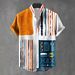 Summer Digital Print Tribal Henley Shirt For Men Short Sleeve Six Button American Style Youth Fashion_viptrois.com